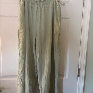 Light Green Wide-Leg Pants
